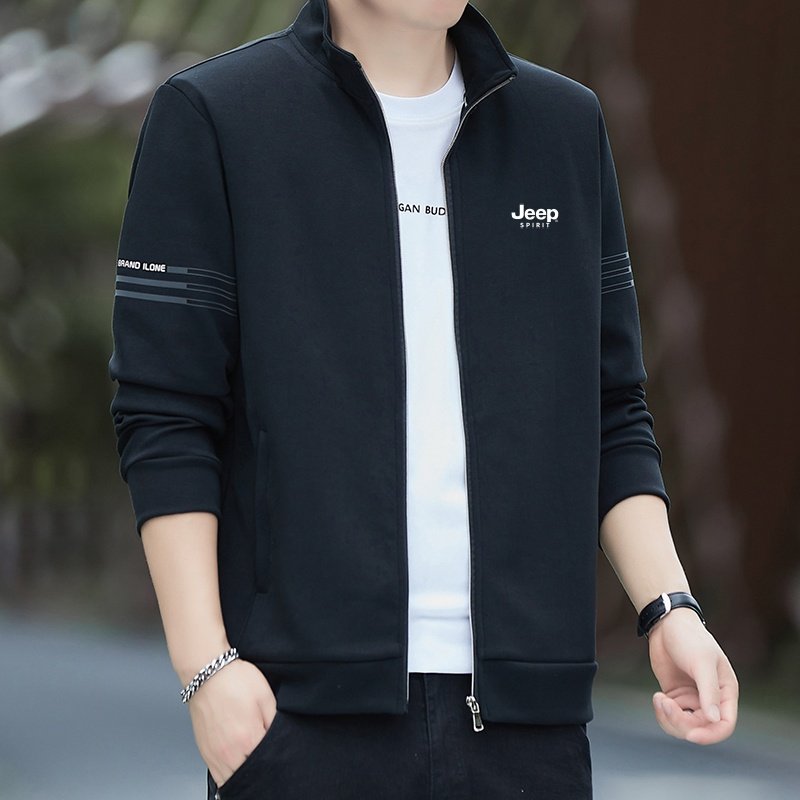 吉普JEEP男士夹克外套春秋季新款中年爸爸装休闲运动服男装上衣