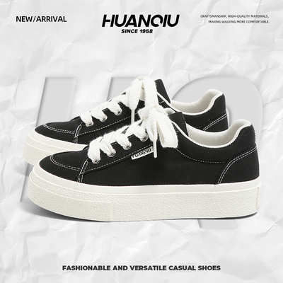 黑色帆布鞋女2025新款