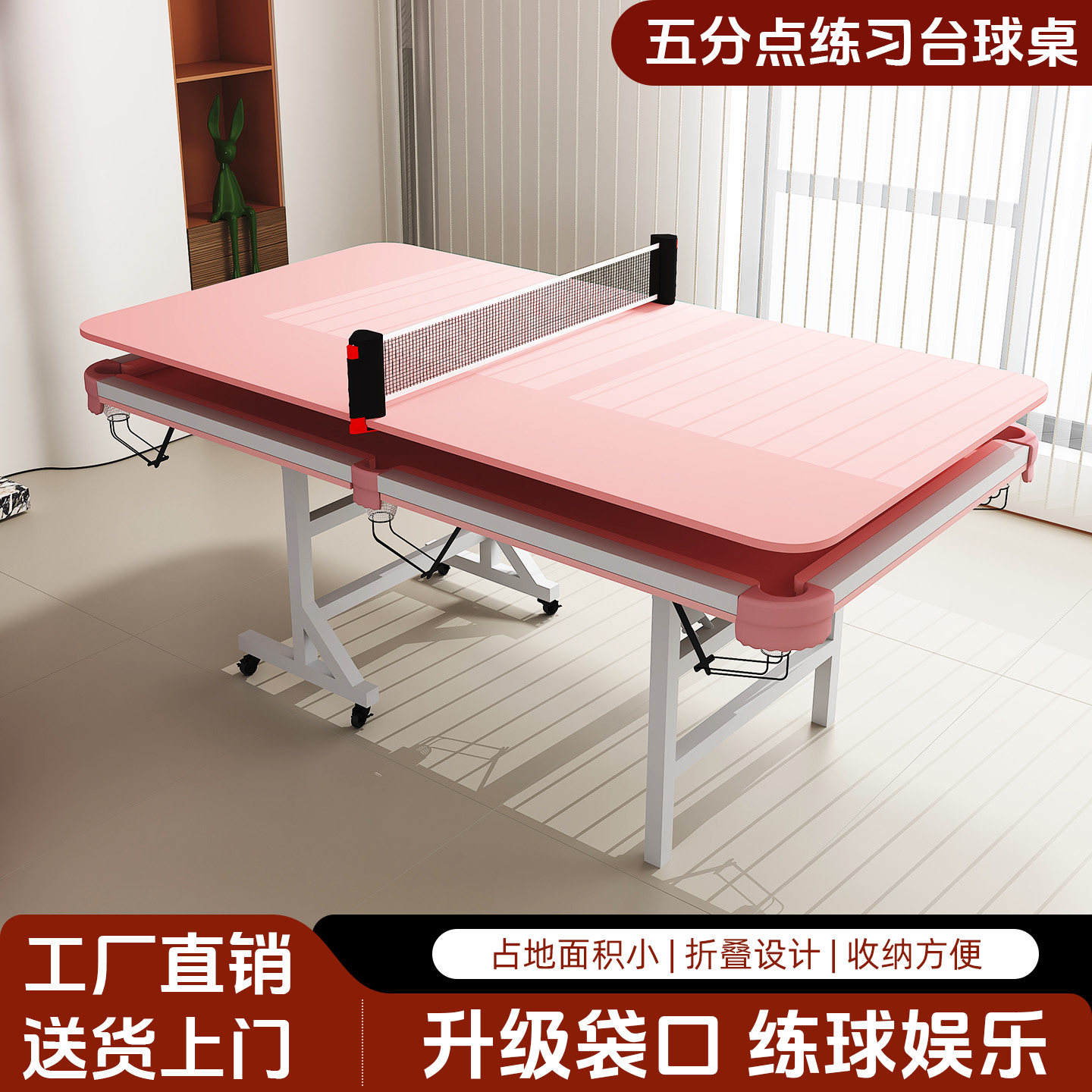 台球乒乓球二合一桌五分点训练家用练习大人标准型家庭折叠式室内
