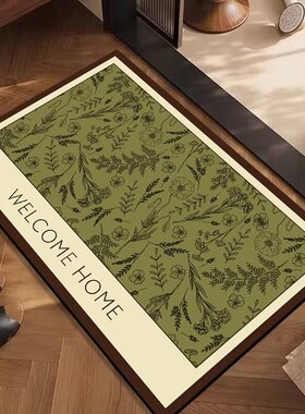 硅藻泥吸水地垫浴室卫生间洗手台进门入户防滑脚垫复古绿色厨房毯