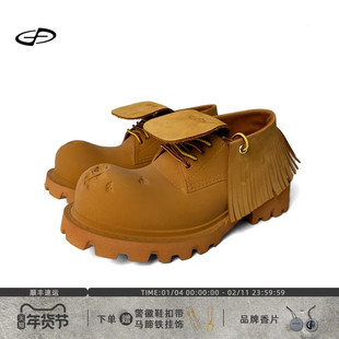 法老同款GLITTER FOCUS圆头巴黎米奇增高沙漠黄大头鞋未来德比鞋