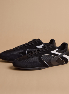 GLITTER FOCUS复古薄底鞋男女新款麂皮赛车鞋运动百搭休闲德训鞋