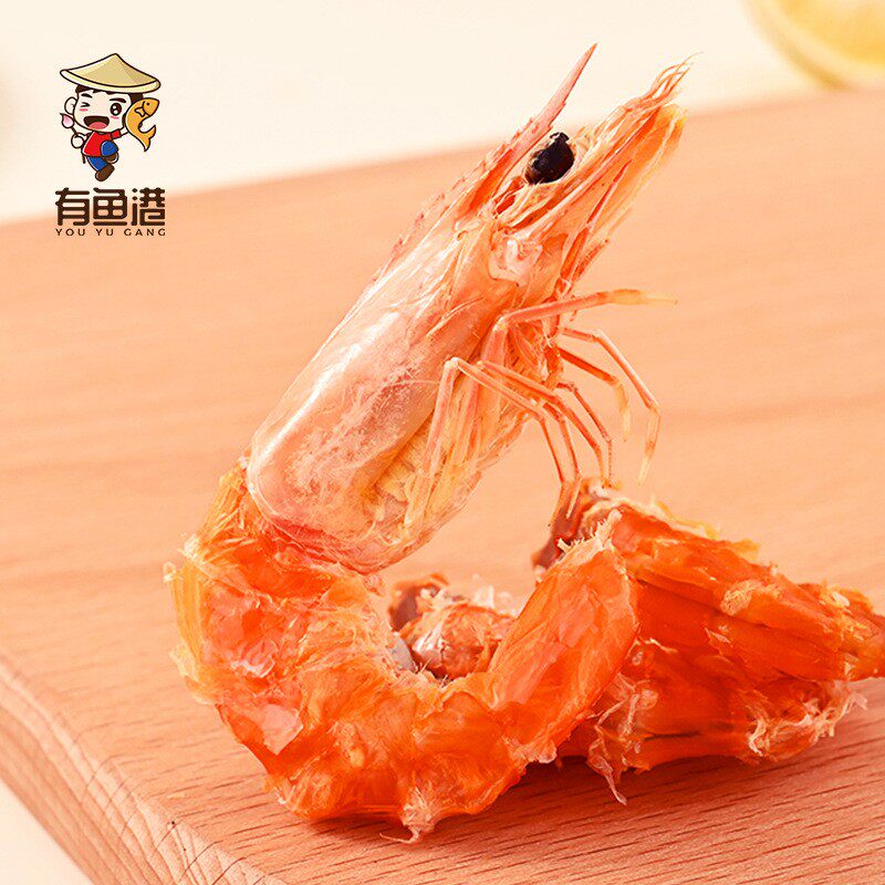 有鱼港手剥烤虾仁烤虾原味孕妇微波虾干酥脆休闲零食食品海产品