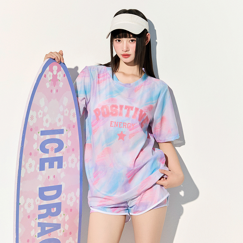 泳衣女分体2025新款夏罩衫防晒保守遮肉显瘦高级感三件套大码泳装