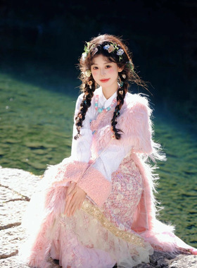 藏服爆款藏族服装云南丽江西藏少女清新旅拍民族特色写真藏袍夏季