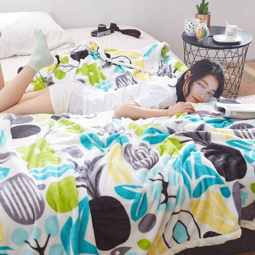 新品winter blankets, coravl fleece blanket thick flannel she