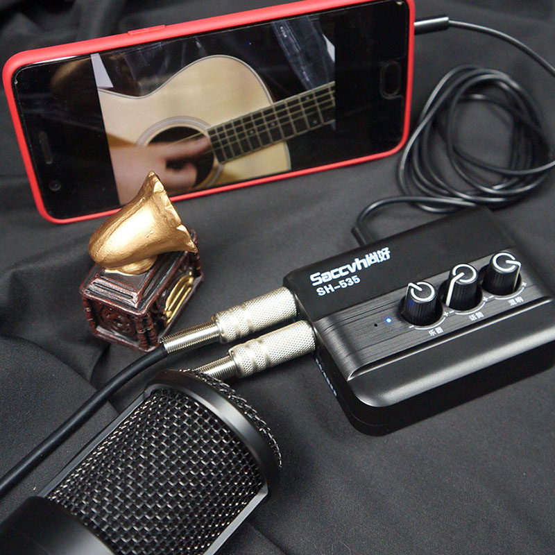 新品新款SH-535内录声卡 x手机内录 视频音频安卓苹果吉他弹唱电