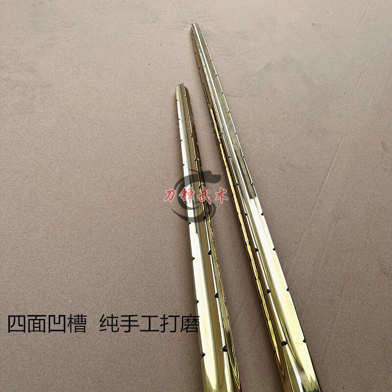 新品纯铜双锏f黄铜单锏秦琼锏武术打神鞭参差锏亢龙锏双鞭用品兵