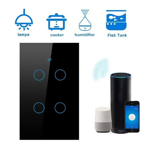 新品1/2/3/4f Gang Voice Control Wireless Wall Switches Wi-Fi
