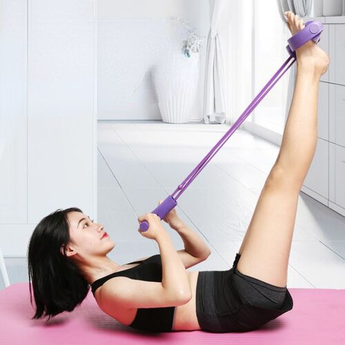 新品4 Resistanc Elastic Pull Ropes FExerciser Rower Belly Re