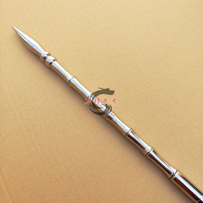 新品不锈钢武术棍一体实心v竹节棍判官笔阴阳师兵器点穴笔长棍健