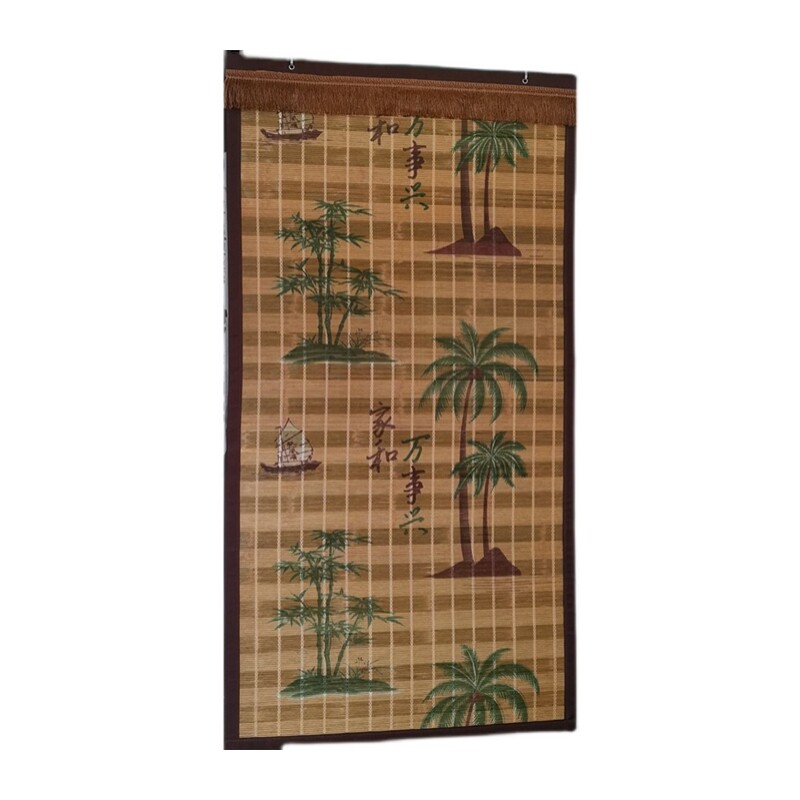 极速夏季新c款竹门帘中式田园风格家用卧室竹帘子防蚊帘竹子门帘