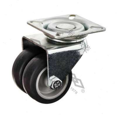 极速航空储万向滑轮小推车橡胶轮子静音H带煞车带煞车静音转向定