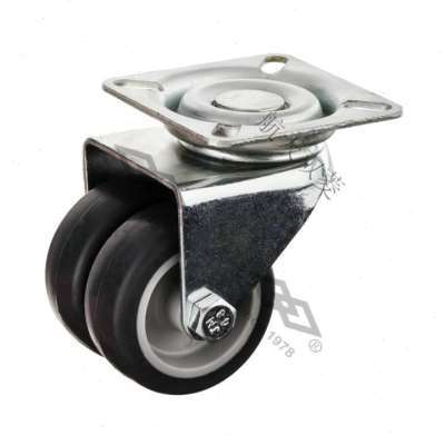 极速航空储万向滑轮小推车橡胶轮子静音H带煞车带煞车静音转向定