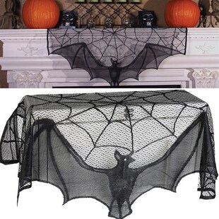 极速Halloween Dkecorative Bats Curtains Black Lace Spider We