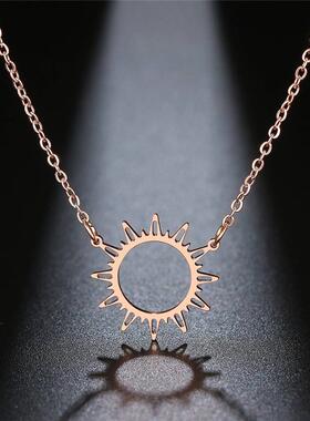 极速316Ln StainleXILs sSteel Necklace  GoLldCircle Irregular