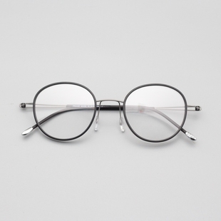 仅5g超轻眼镜架小圆框个性 复古文艺无螺丝可配近视变色防蓝光5542