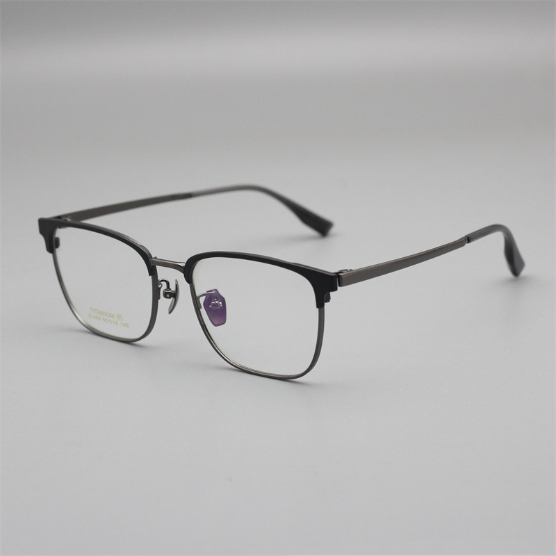 高品质深圳眼镜眉毛架文艺纯钛IP电镀结实耐用弹簧腿不夹脸配眼镜