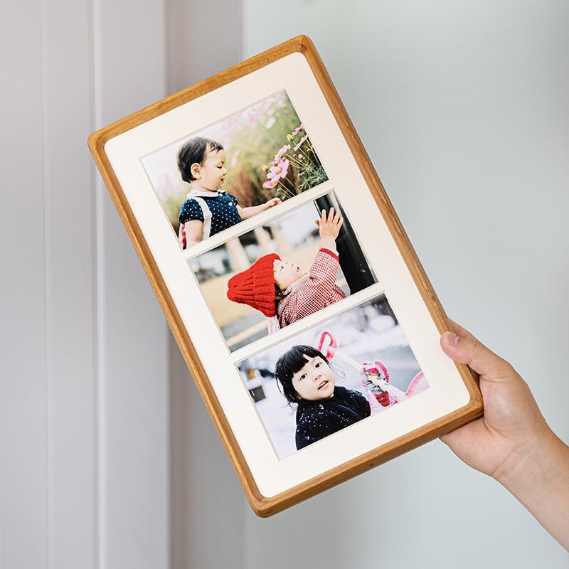 婚纱照相框打印结婚照情侣三连框宝宝成长多孔挂墙洗照片定制礼物