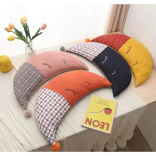 双层纱棉荞麦壳儿童枕头月牙宝宝枕芯青少年内胆套填充外套布袋子