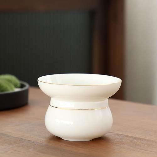 羊脂玉瓷茶漏器茶叶过滤网陶瓷茶隔公杯功夫茶滤白瓷茶具茶道配件