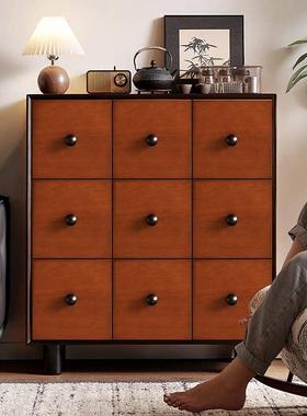 MeiJia木屿中古九斗柜民宿风全实木门厅玄关柜酒店装饰柜沙发边柜