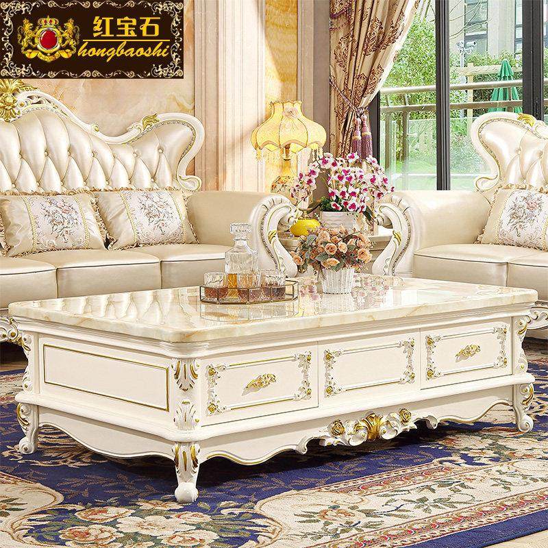 欧式大理石茶几电视柜组合客厅实木小户型现代简约小户型家具套装,住宅家具,茶几,淘宝优惠券,粉丝福利购,淘宝优惠卷