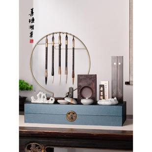 山源湖笔气吞山河四宝一套书房四宝笔水墨纸砚台全套中国画毛笔一