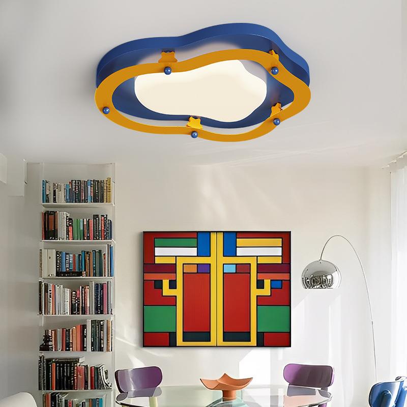 高端全光谱护眼多巴胺彩色儿童卧室灯卡通男孩女孩房间圆形小奶豆