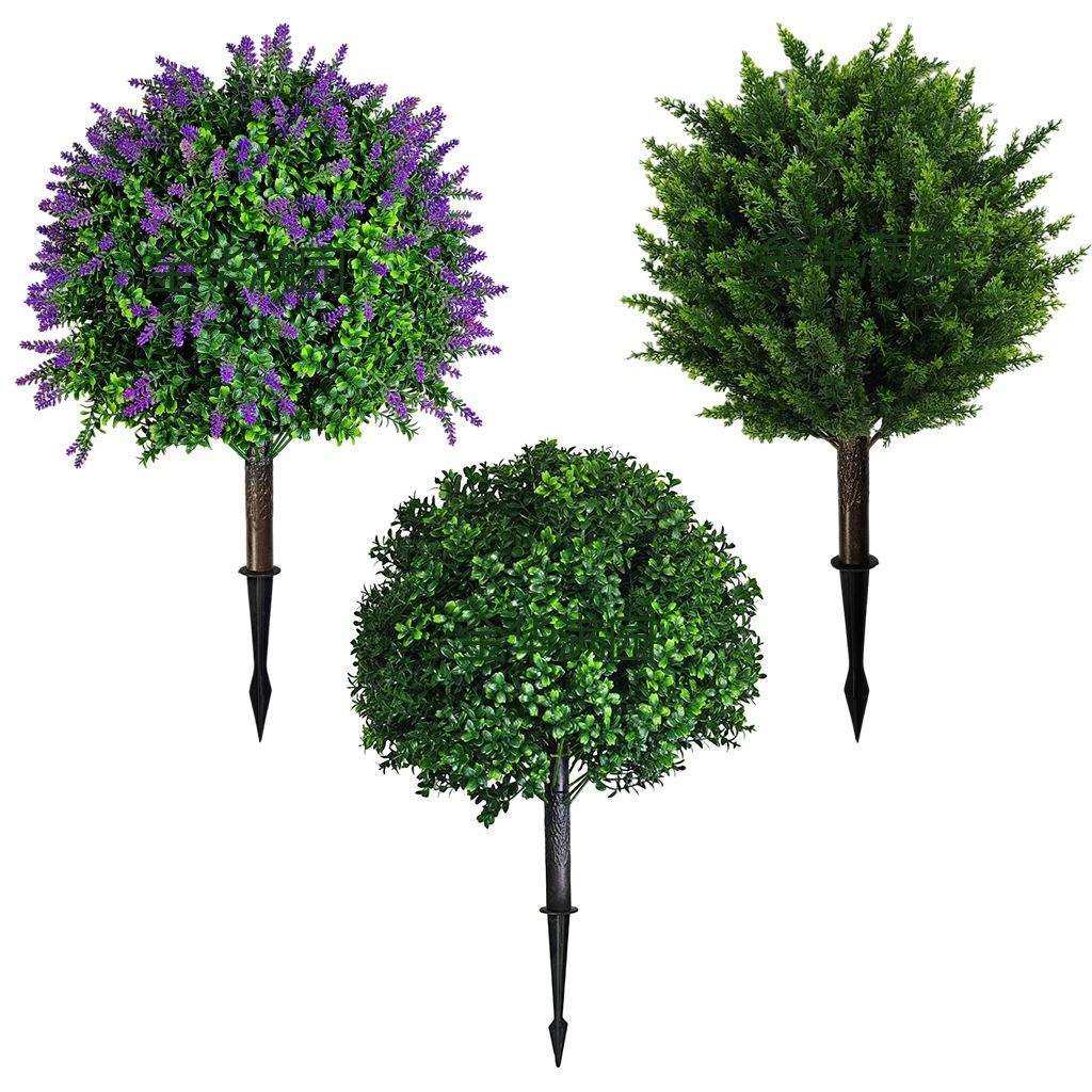 亚马逊爆款仿真绿植地插小柏树仿真柏树盆景黄杨木薰衣草假花假树