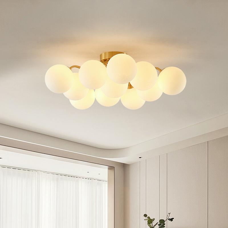 卧室吸顶灯法式奶油风泡泡灯魔豆吊灯美式客厅餐厅新款高级感灯具