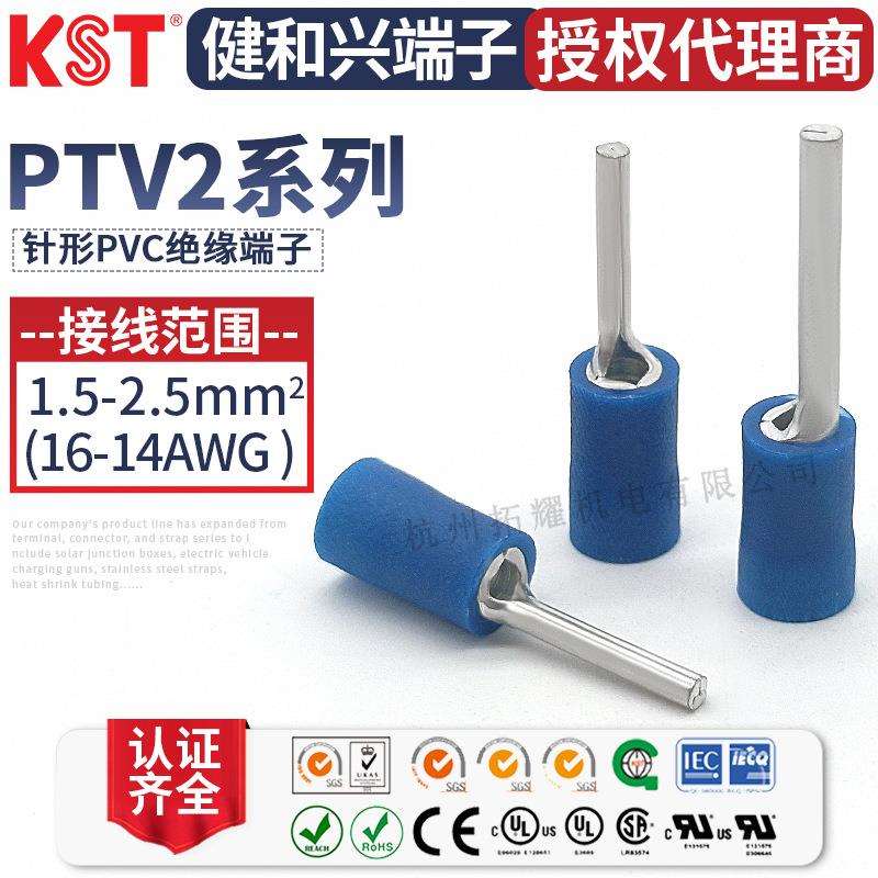 KST健和兴PTV2-9/10/12/13/16针形PVC绝缘端子插针UL RoHS CE认证