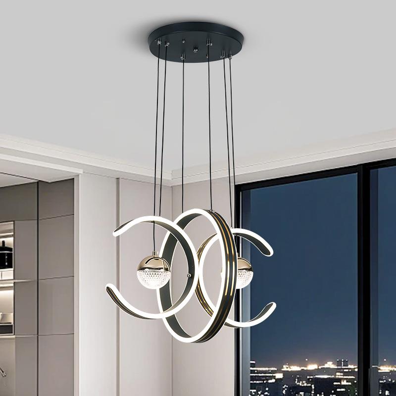 新款餐厅吊灯简约长条餐桌现代家用创意客厅饭厅吧台爆款led灯具