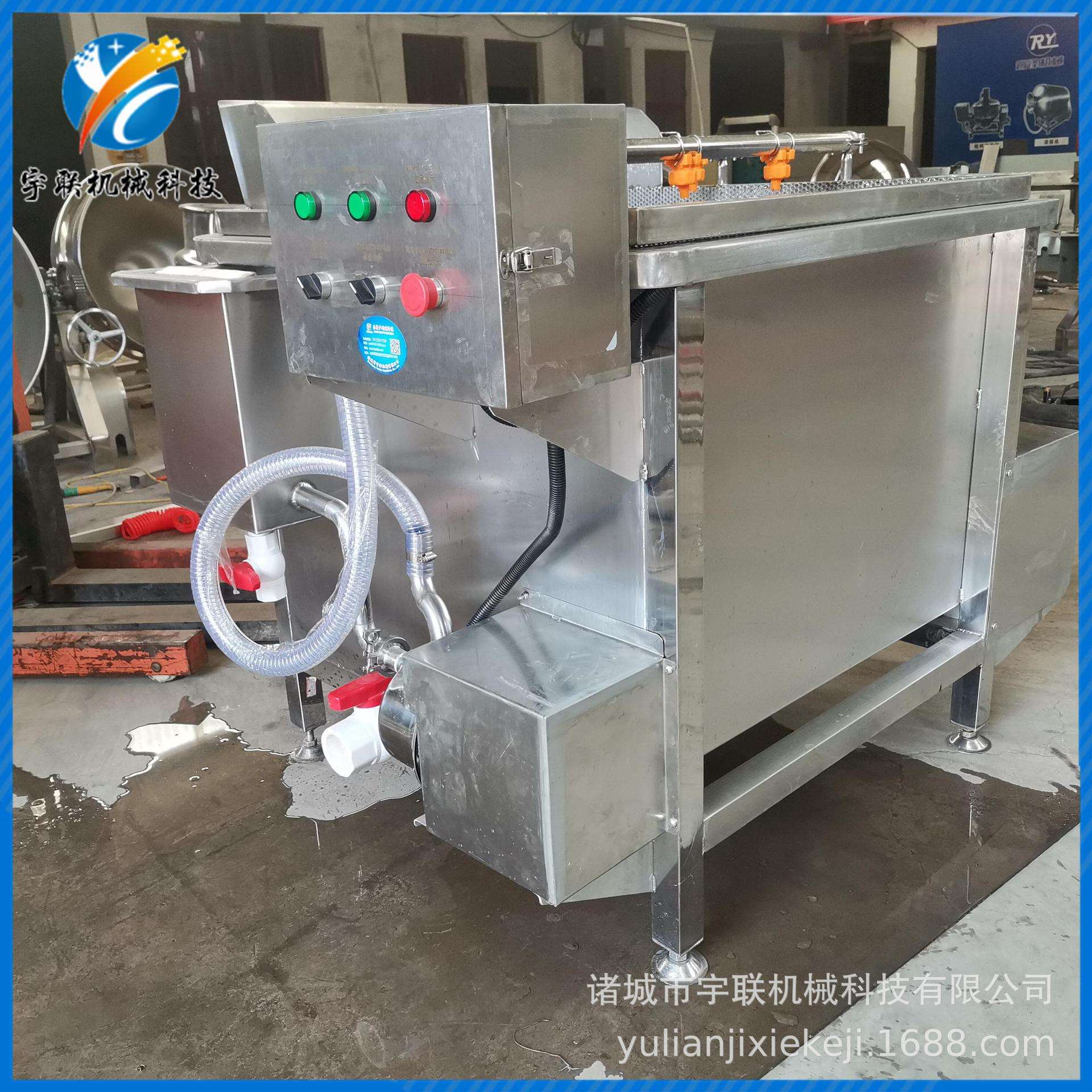 宇联电动翻筐清洗机 商用小型水果蔬菜清洗流水线 高压喷淋洗菜机