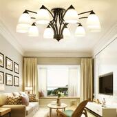 北欧客厅吸顶灯 复古铁艺餐厅书房灯具 简约卧室圆形吸顶灯