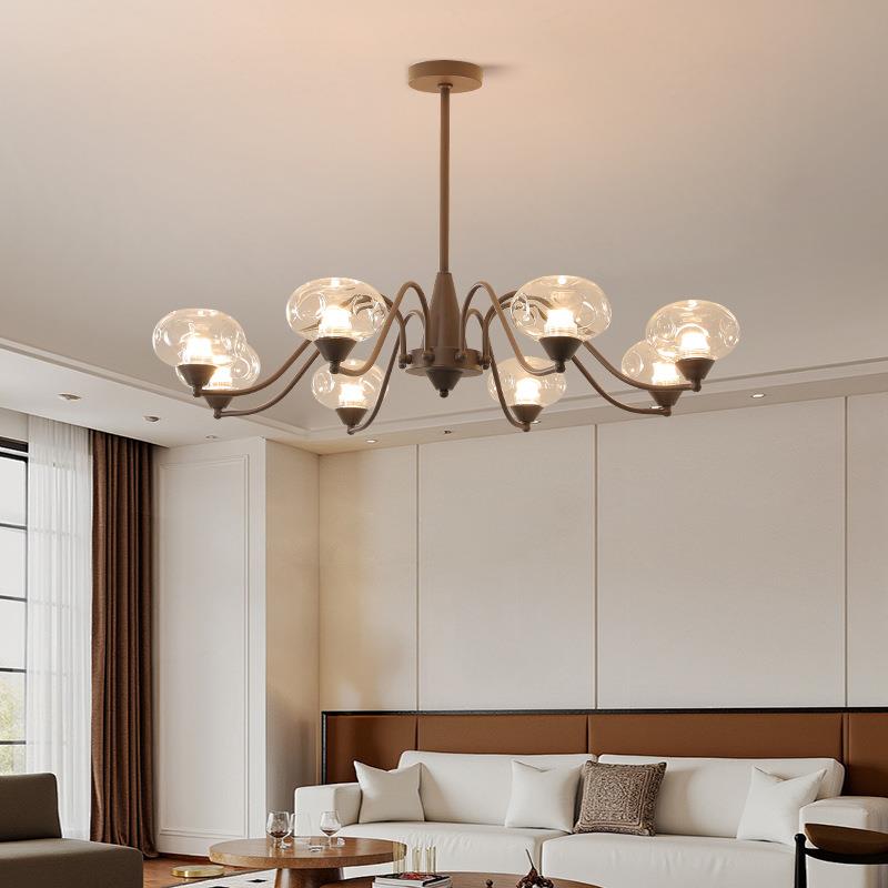 法式中古风客厅吊灯创意轻奢高级感主卧室灯现代简约玻璃护眼灯具