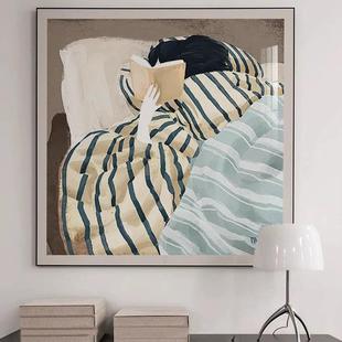 马蒂斯抽象派挂画设计师客厅样板间装 饰画奶油风小众艺术卧室壁画