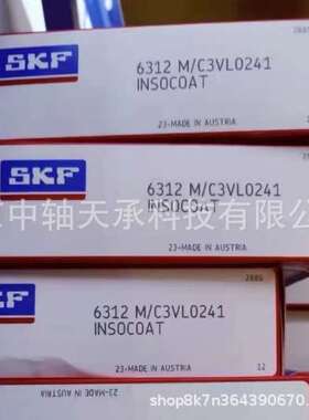 S-K-F绝缘轴承6312M/C3VL0241 6312M / 6312-2Z -2RS绝缘轴承