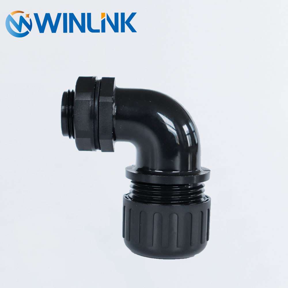威联科WINLINK 90度弯角波纹管防水接头IP68塑料软管密封锁紧弯头