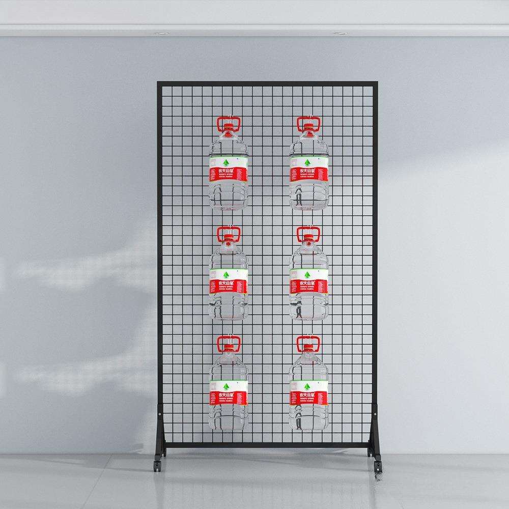 落地可移动带轮网架网格展示架幼儿园作品挂架超市摆摊收纳展览架