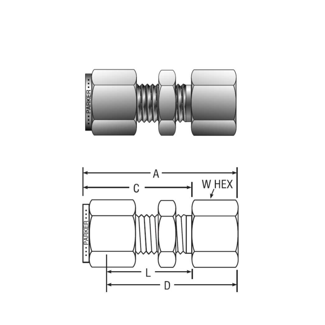 Parker CPI/A-LOK系列 NPT内螺纹穿板接头(英制)8FBC6N-316