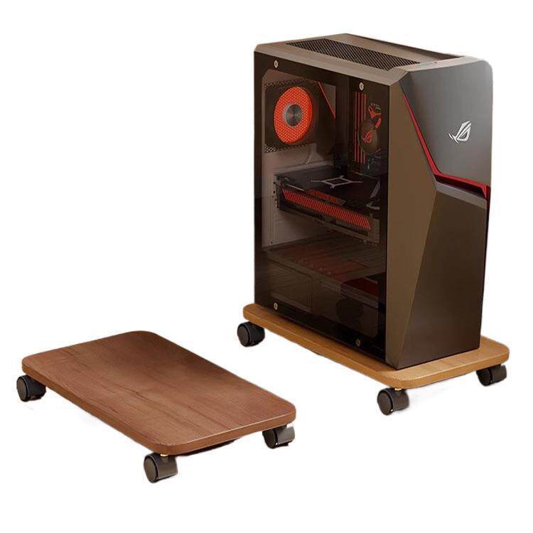 实木家用落地可移动打印机置物架多功能主机箱托架台式电脑主机架