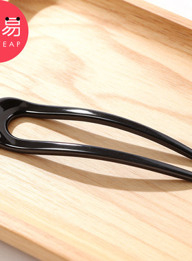 发簪A1pq808-丸子头盘发黑色发簪日常头饰发插发型固定工具女簪子