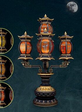速发 观音佛前莲三灯多头宫灯供五佛灯供奉灯花头灯头铜宫