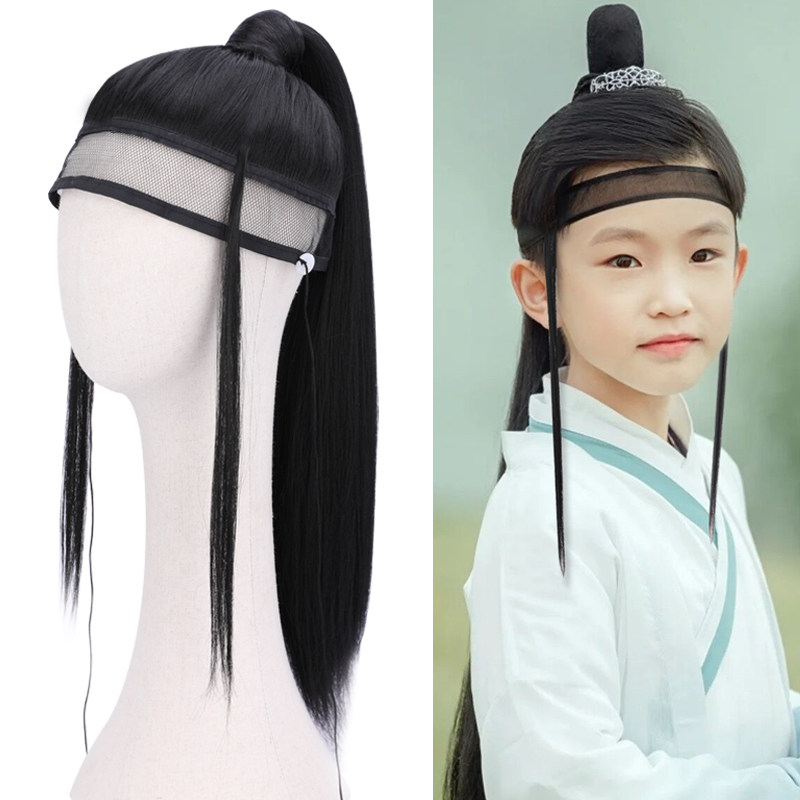 速发古发汉服高温丝纱额发套儿童假风造型古装懒人一体网抹头套K4
