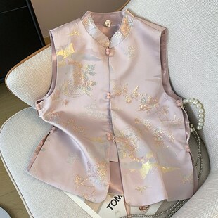 速发新中式0甲外套款2马24新款上夹背心外穿高端中国风无袖马衣