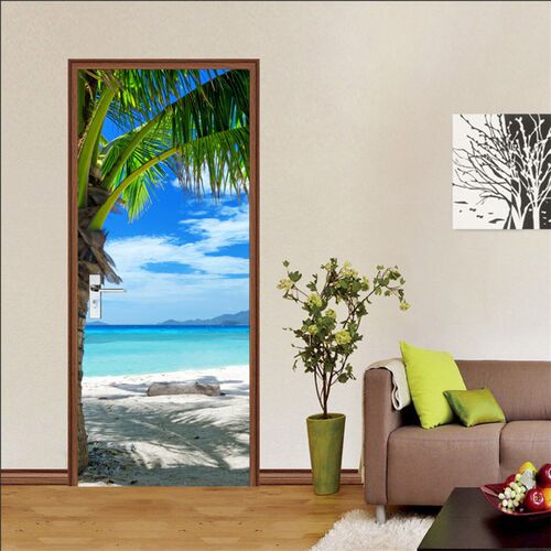现货速发h Su Self-adhesive Door Wapr  PVC Ho Desig De