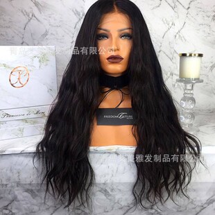 速发化纤前蕾丝假款速卖发款 一件黑色大卷士长通卷发