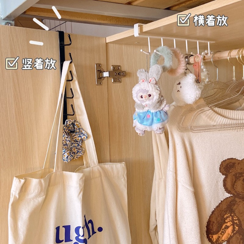 速发门后无痕挂钩免打孔长架挂衣排壁挂墙衣学生宿舍上服收纳强力