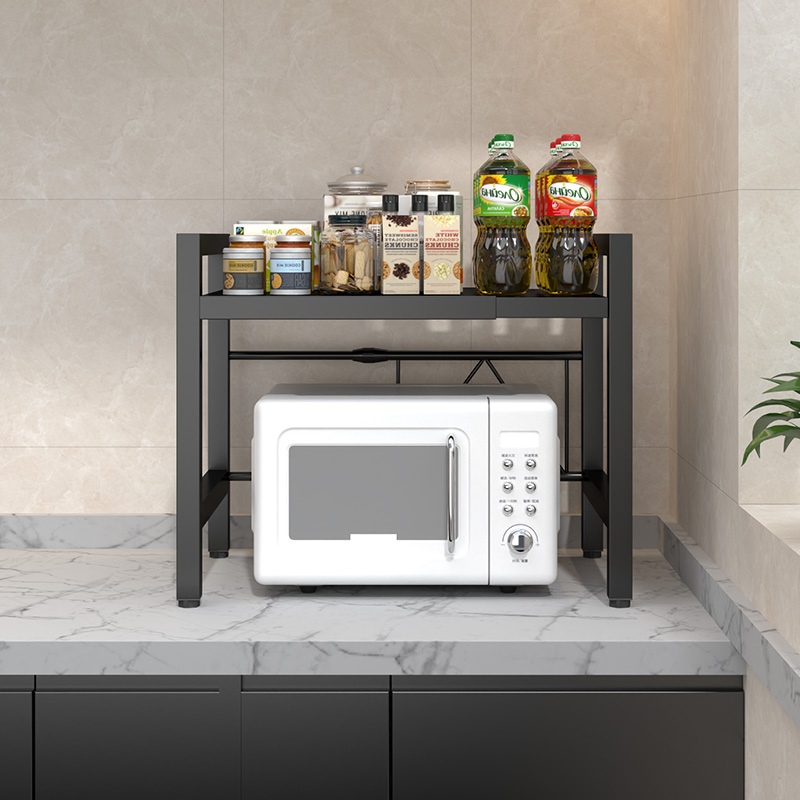 速发家用双层面面桌台电饭波收纳支架可伸缩厨房置物架微锅炉烤箱